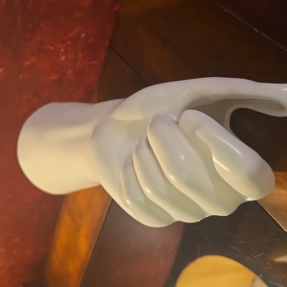 Hand Vase - White/Ceramic - World Market - Approximately 10.5" - Picture 8 of 9